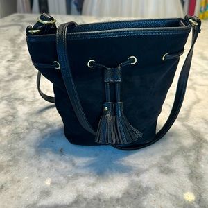 Black suede cross body